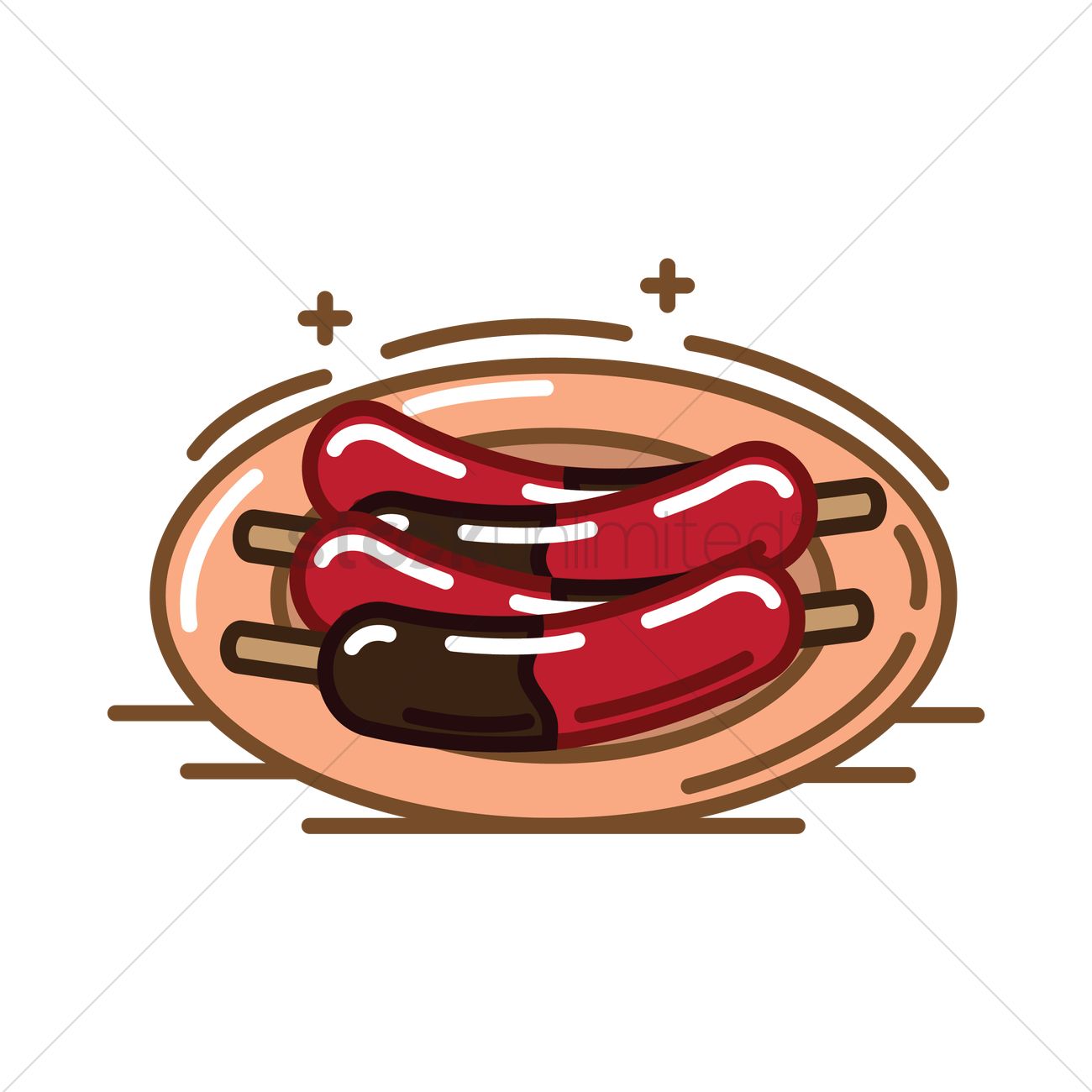 1300x1300 Taiwanese Sausage Vector Image