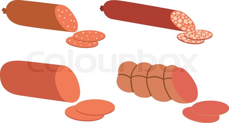 800x429 Illustrator Of Vector Sliced Sausages Stock Vector Colourbox