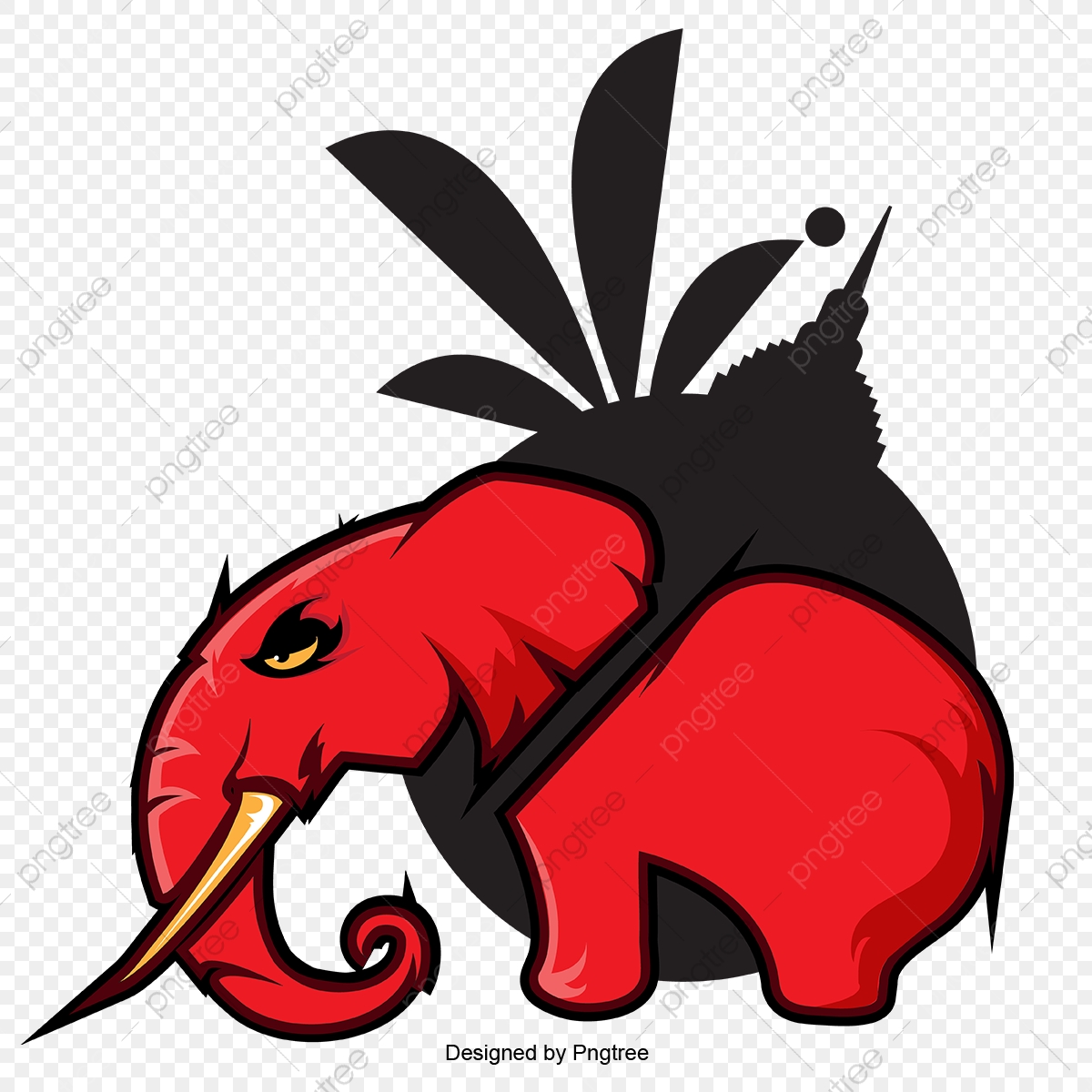 1200x1200 The Elephant, Fierce Red Danger, Elephant, Danger, Savage Red Png