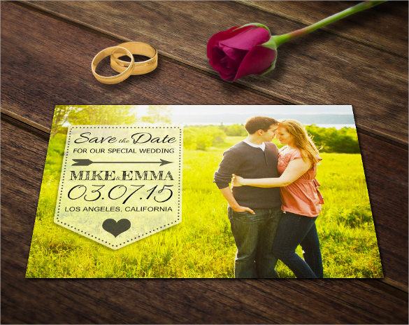 Save The Date Postcard Template Free Vector 585x464 Save The Date Postcard Template Free Vector