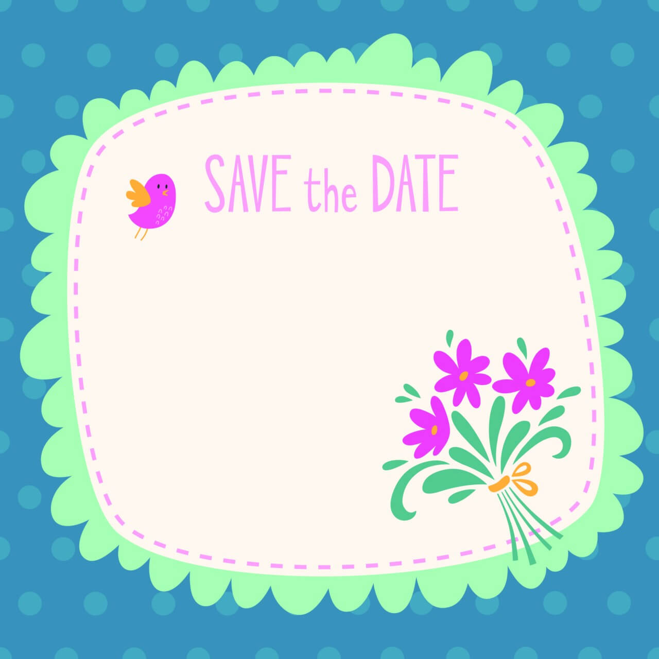 1280x1280 Free Vector Save The Date Vector Card