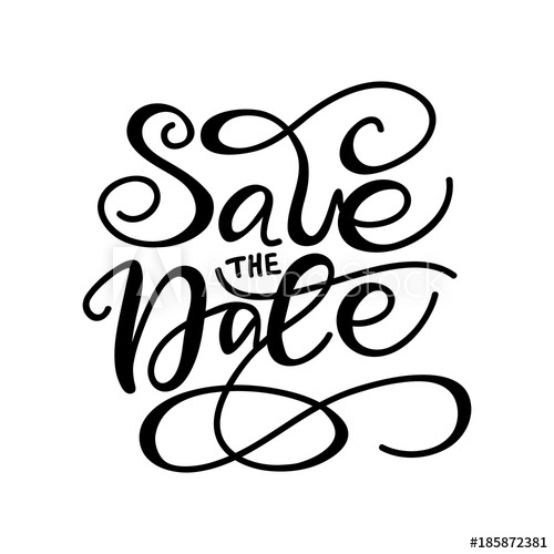 500x500 Lettering Save The Date Vector Illustration