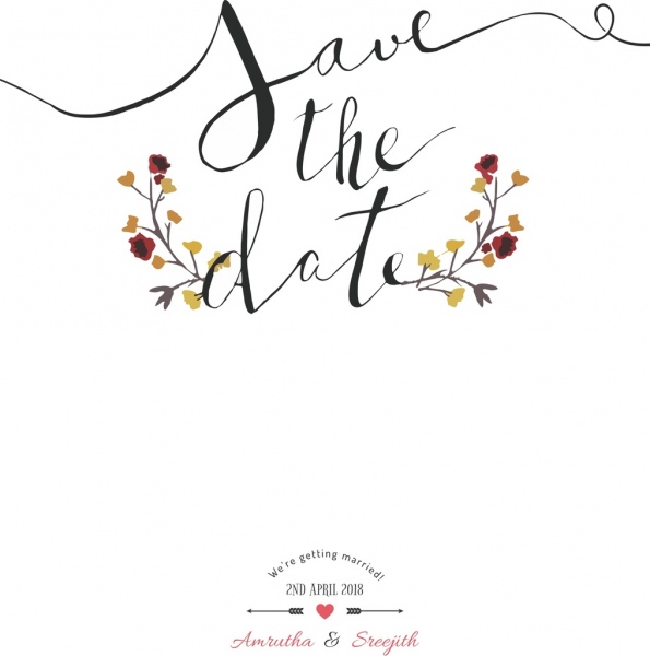 595x600 Save The Date Water Color Free Vector In Adobe Illustrator