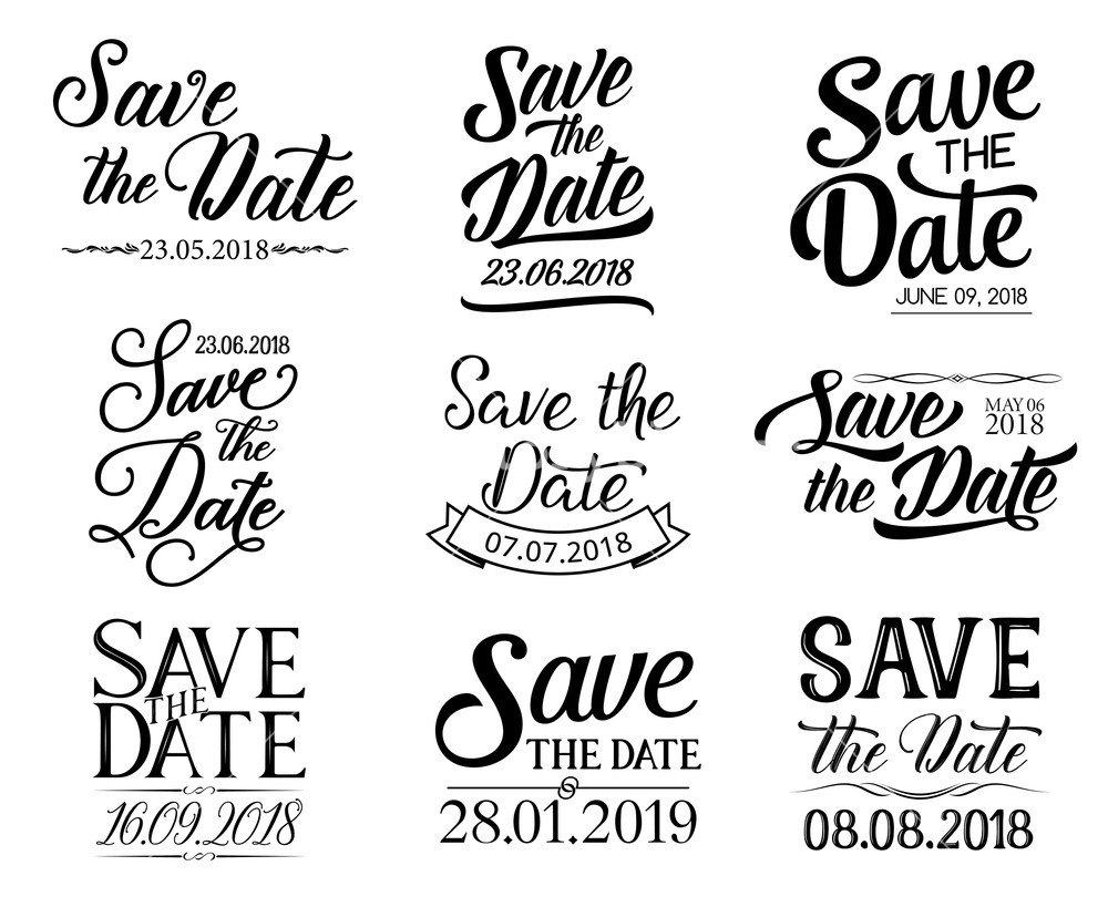 1000x819 Vector Lettering Save The Date And Wedding Royalty Free Stock