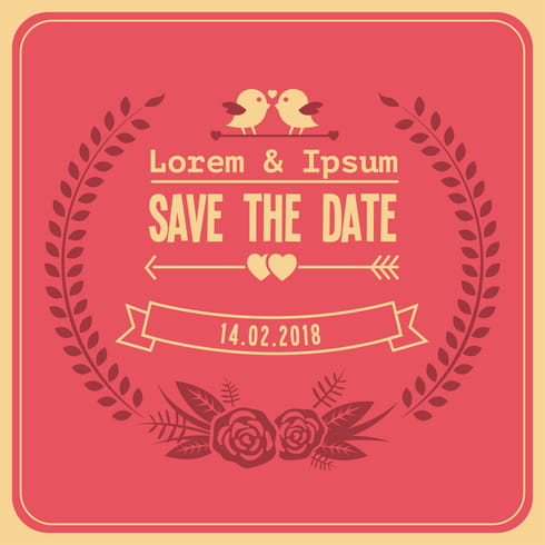 490x490 Free Wedding Save The Date Vector Free Graphics