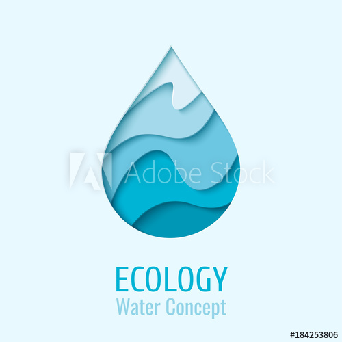 500x500 Water Drop Ecology Logo Design Template Vector Abstract Waterdrop