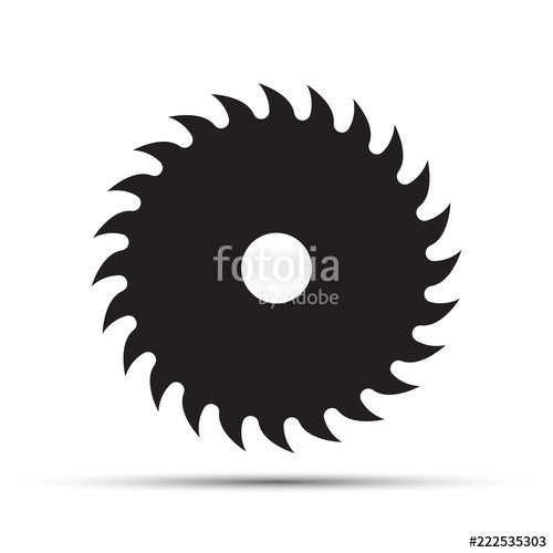 500x500 Saw Blade Icon On A White Stock Image And Royalty Free Vector