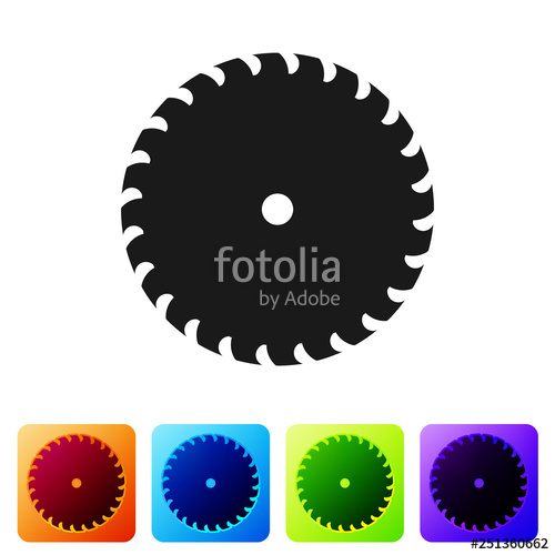 500x500 Black Circular Saw Blade Icon Isolated On White Background Saw