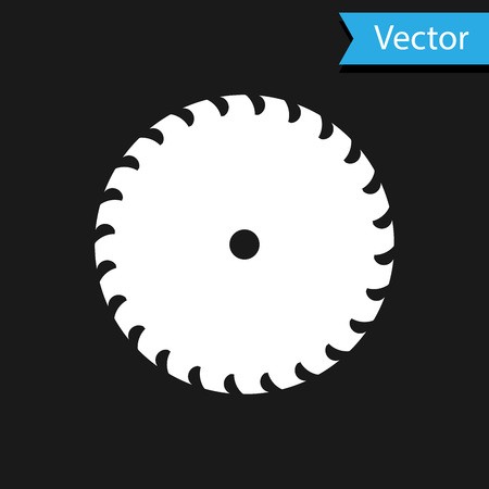 450x450 White Circular Saw Blade Icon Isolated On Black Background Saw