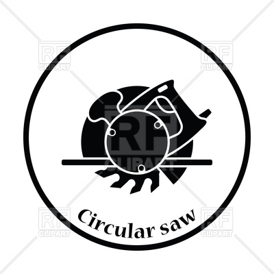 400x400 Thin Circle Design Icon Of Circular Saw Vector Image