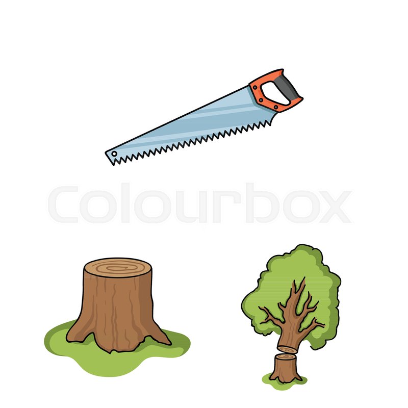 800x800 Sawmill And Timber Cartoon Icons In Stock Vector Colourbox