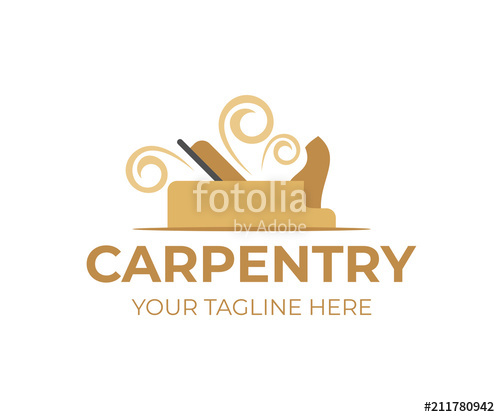 500x417 Carpentry, Plane With Wooden Shavings Or Chips, Logo Template