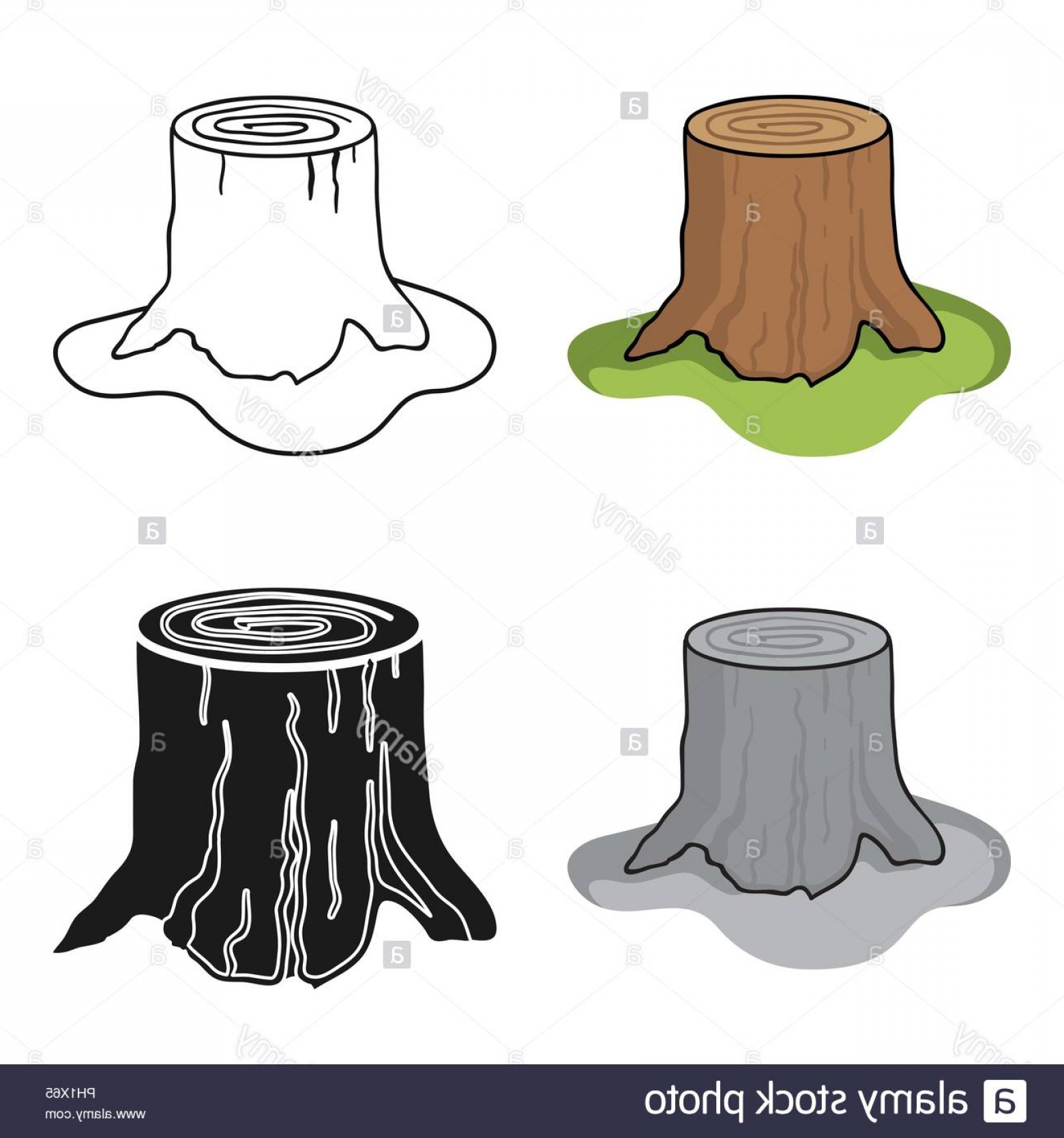 1560x1668 Tree Stump Icon In Cartoon Style Isolated On White Background