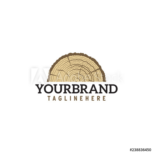 500x500 Wood Icon Hand Drawing Sawmill Logo, Isolated Vector