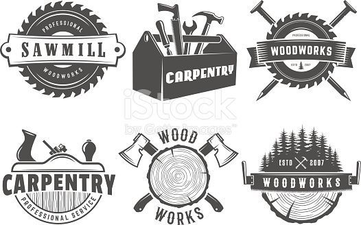 526x328 Woodwork Logos Vector Badges For Carpentry, Sawmill, Lumberjack