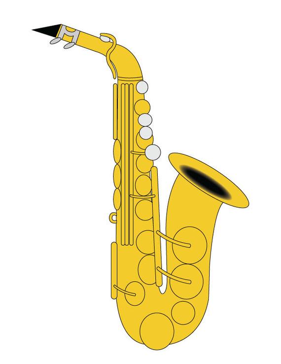 570x738 Saxophone Clip Art Alto Vector Etsy