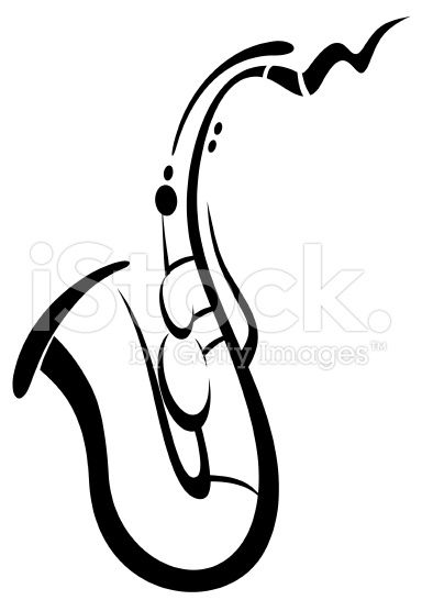 384x556 Stylized Figure Of A Saxophone Cartoon Saxophone Tattoo