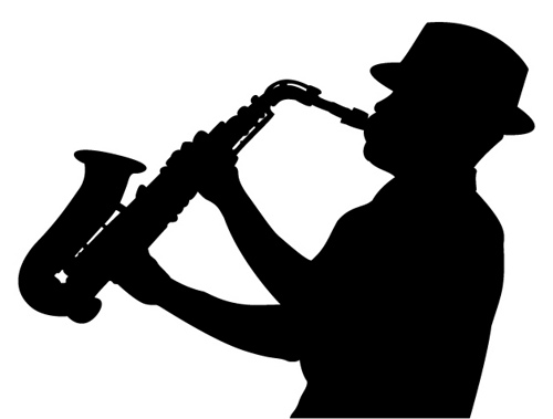 500x379 Jazz Saxophone Silhouette