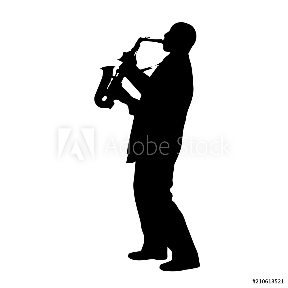1000x1000 Photo Art Print Saxophonist Silhouette Vector Europosters
