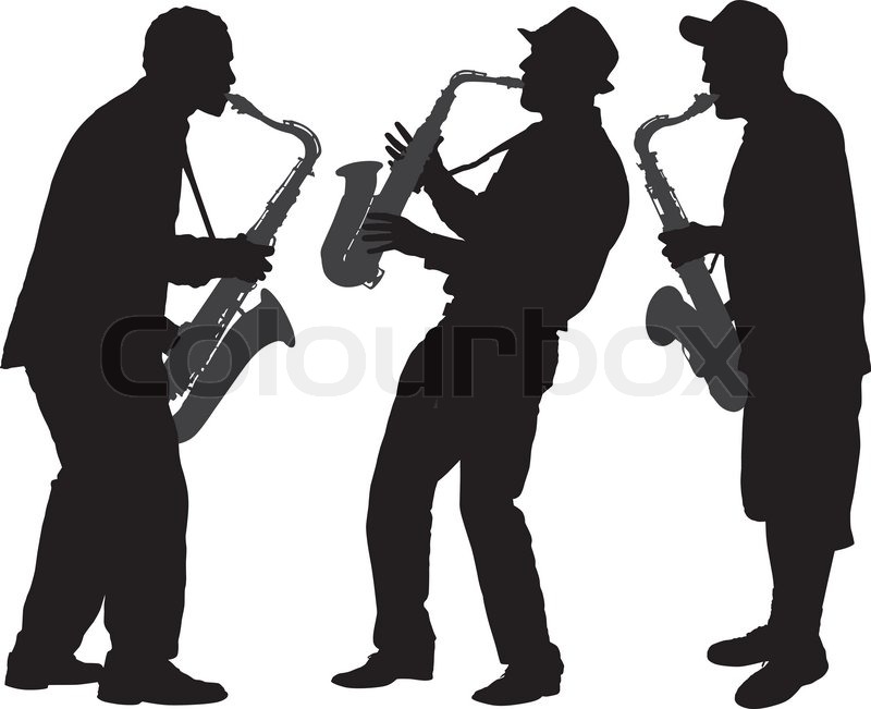 800x651 Saxophone Player Silhouette On White Stock Vector Colourbox