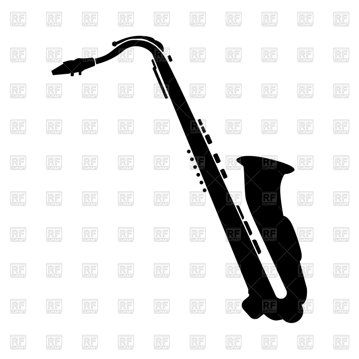 1200x1200 Silhouette Of Saxophone On White Background Vector Image