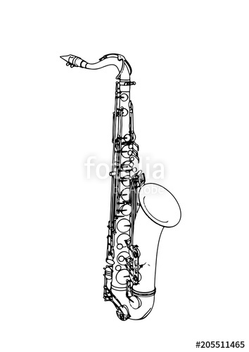 354x500 Sketch Of A Saxophone Vector Stock Image And Royalty Free Vector