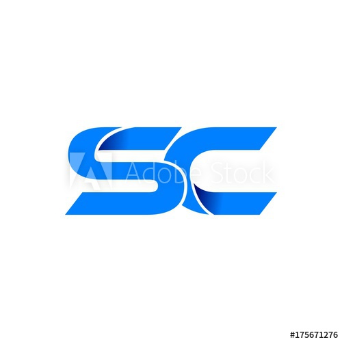 500x500 Sc Logo Initial Logo Vector Modern Blue Fold Style