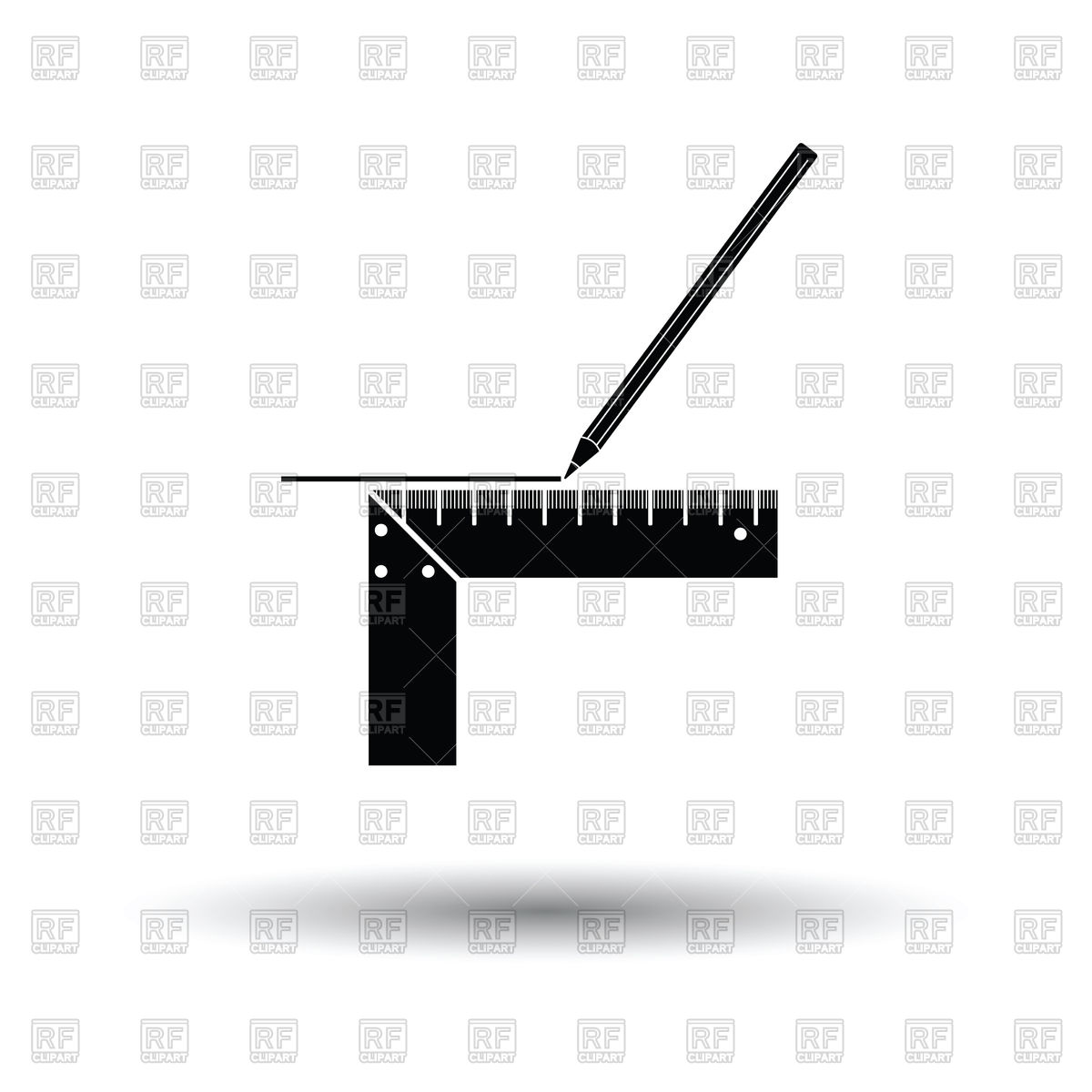 1200x1200 Pencil Line With Scale Icon Vector Image Of Signs, Symbols, Maps