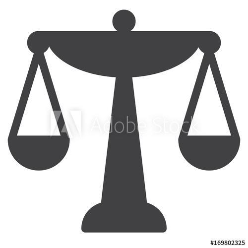 500x500 Balance Scale Icon Vector, Filled Flat Sign, Solid Pictogram