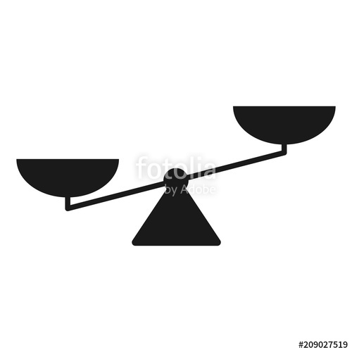 500x500 Scales Black Icon Vector Scale Simple Illustration Stock Image