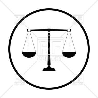 400x400 Thin Circle Design Of Justice Scale Icon Vector Image Of Icons