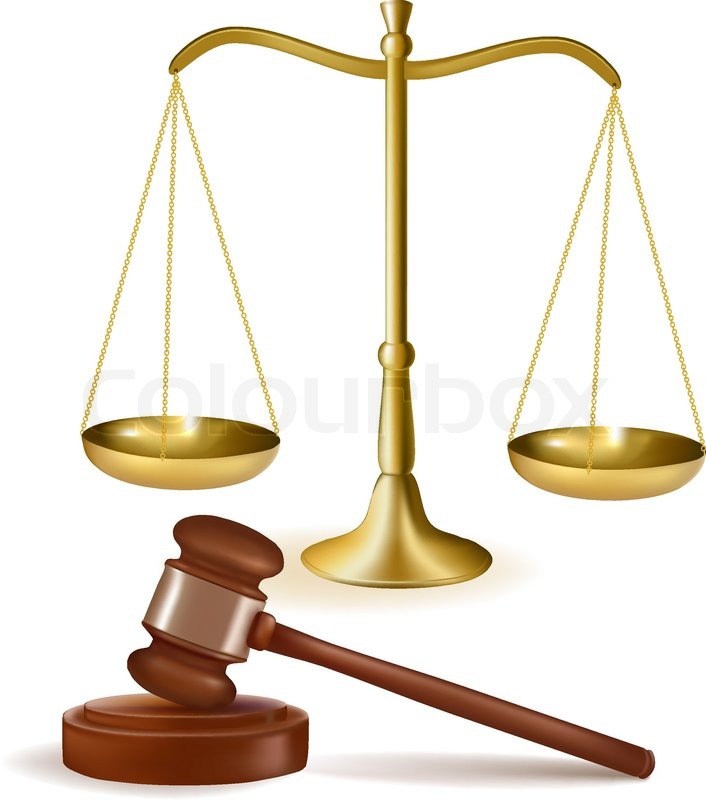 706x800 Judge Gavel With Scales Vector Stock Vector Colourbox