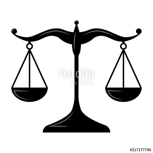 500x500 Scales Of Justice Black And White, Monochrome