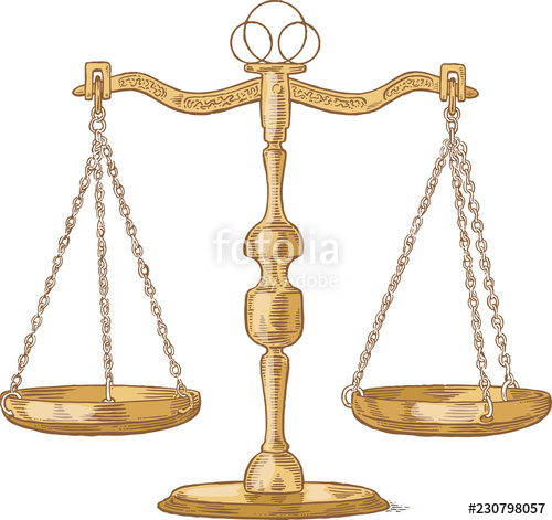 500x471 Vintage Brass Scales Of Justice Vector Stock Image And Royalty
