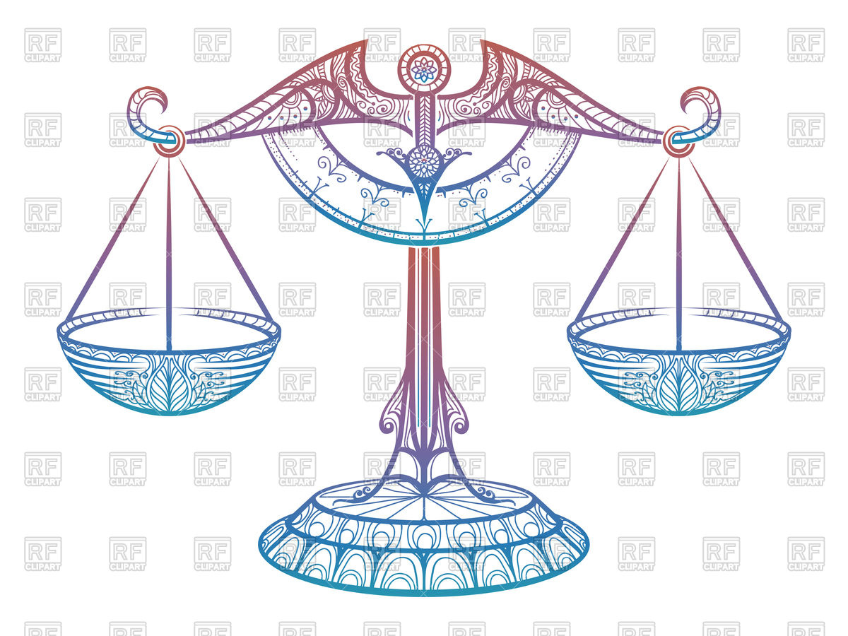 1200x900 Colorful Justice Scales Or Zodiac Sign Of Libra Zentangle Style