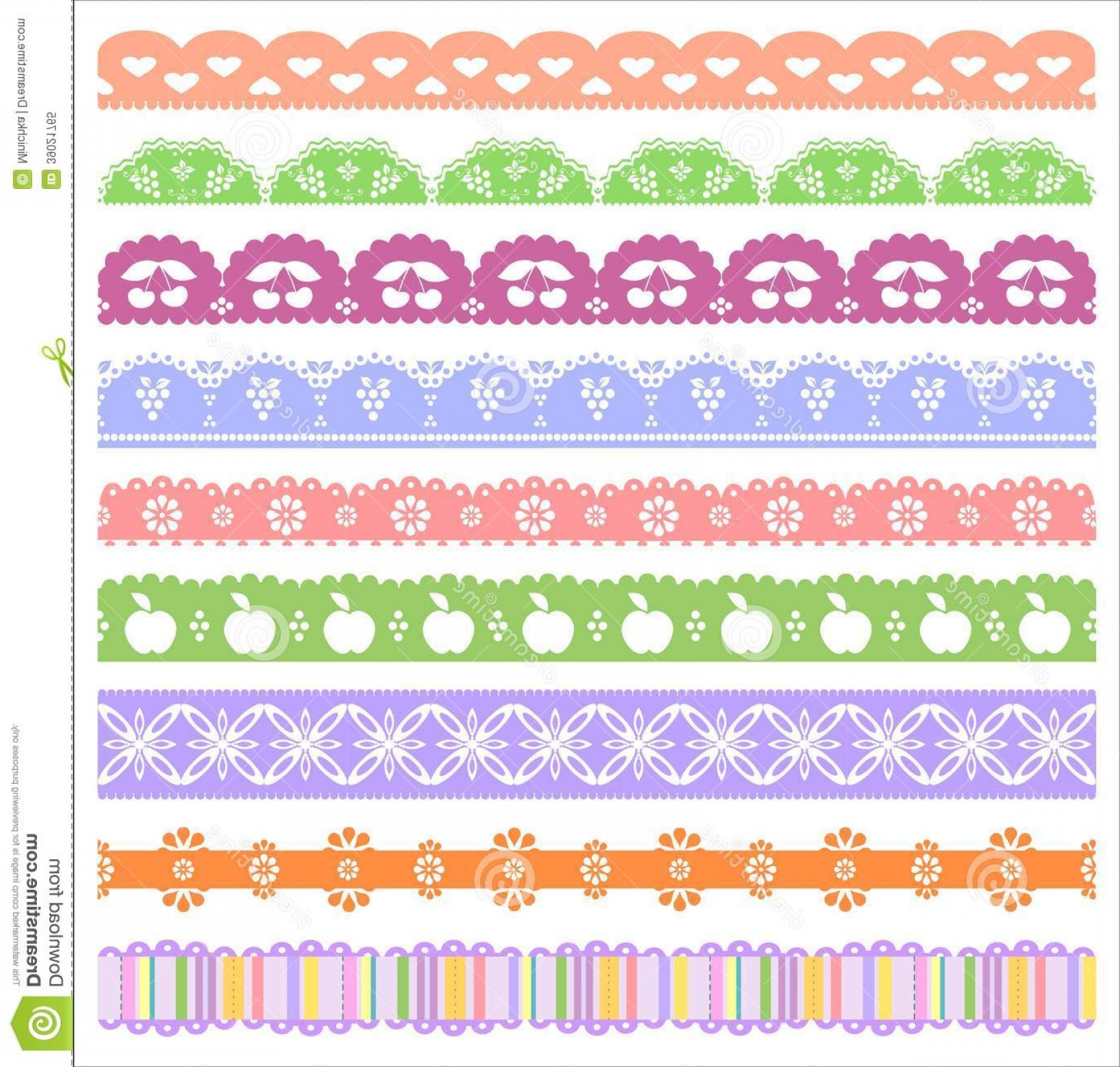 Scallop Border Vector at Vectorified.com | Collection of Scallop Border ...