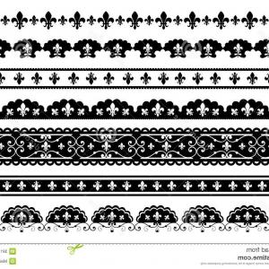300x300 Stock Photo Fleur De Lis Scalloped Vector Borders Set Seven Image