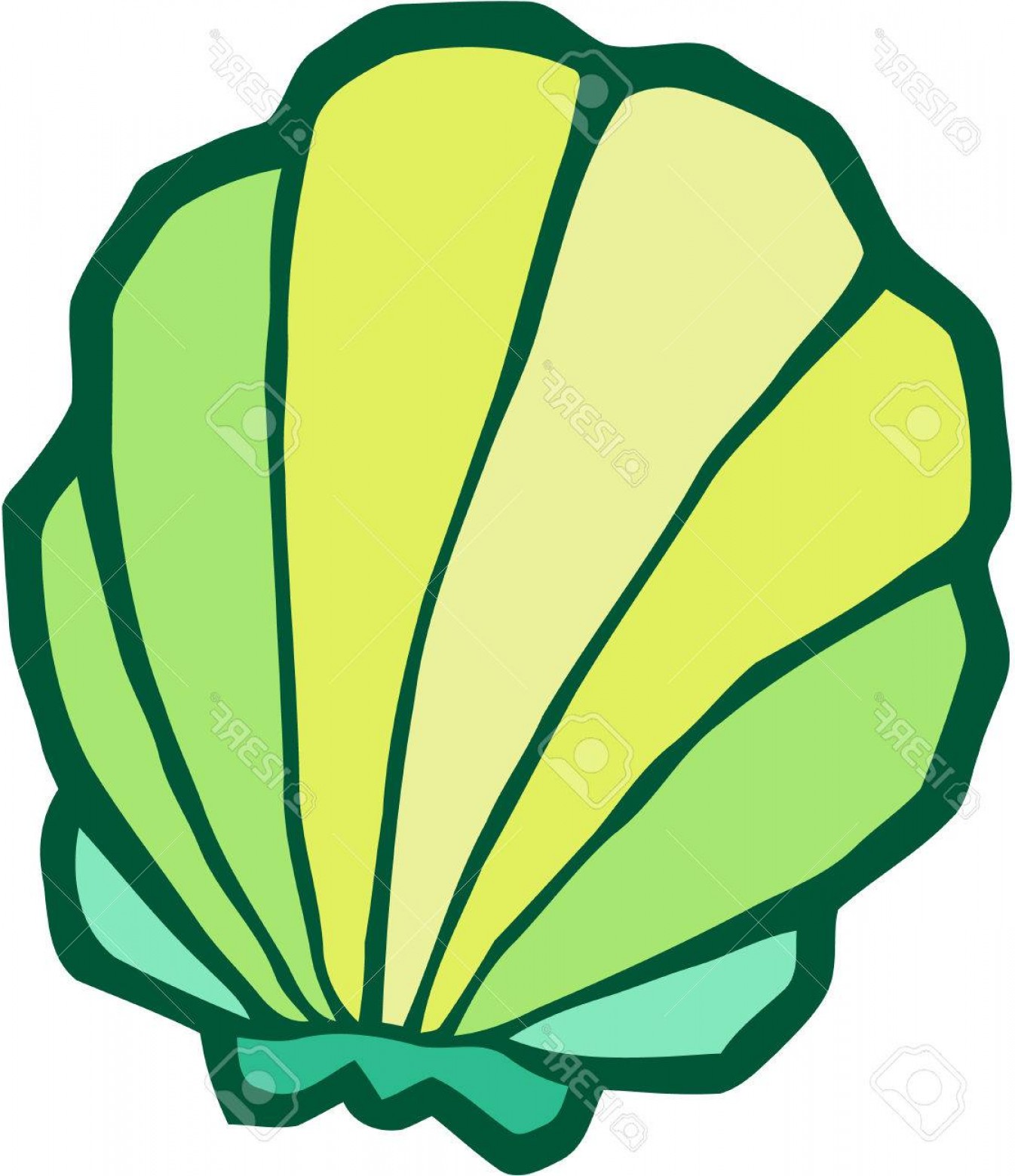 1346x1560 Photostock Vector Scallop Shell Stylized Vector Illustration