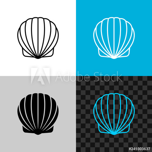 500x500 Scallop Seashell Line Icon Linear Sea Shell