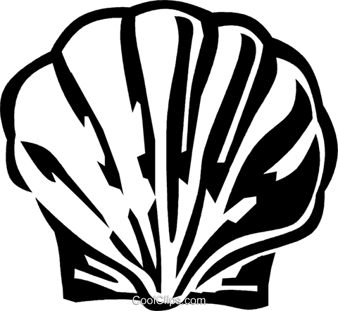 480x442 Scallop Shell Royalty Free Vector Clip Art Illustration