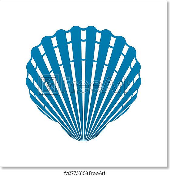 561x581 Free Art Print Of Scallop Seashell Of Mollusks Icon Sign Isolated