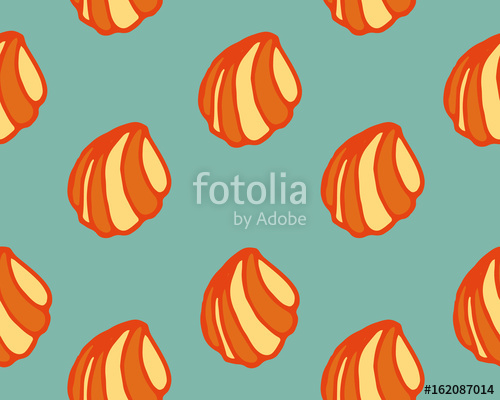 500x400 Seashell Seamless Pattern Scallop Vector Background Stock Image