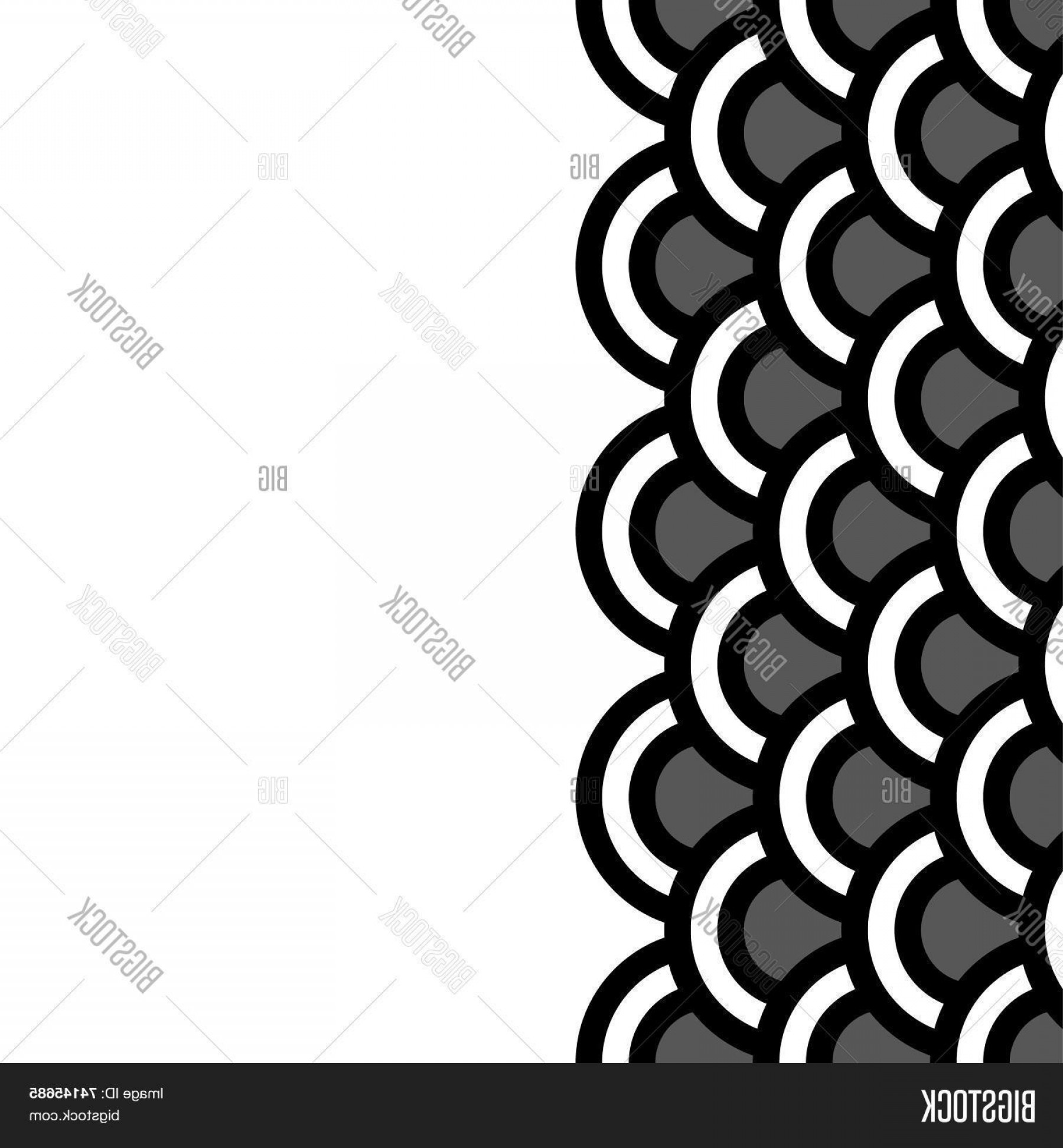 1800x1944 Stock Vector Geometric Scallop Seamless Border Pattern In Black