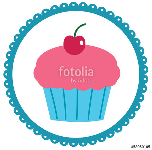500x493 Cupcake In A Scalloped Circle Stock Image And Royalty Free Vector