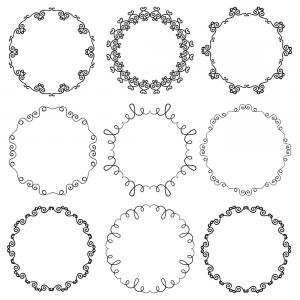 300x300 Photostock Vector Set Of Round Scalloped Frames Studiogrfx