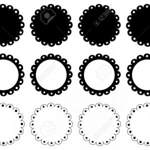 300x300 Black Circle Label With Lacy Border Vector Catchsplace