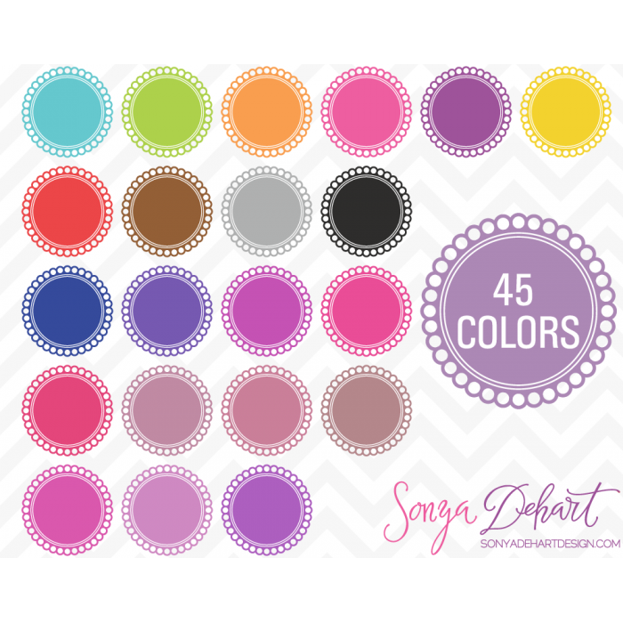 700x700 Clip Art Scalloped Circles