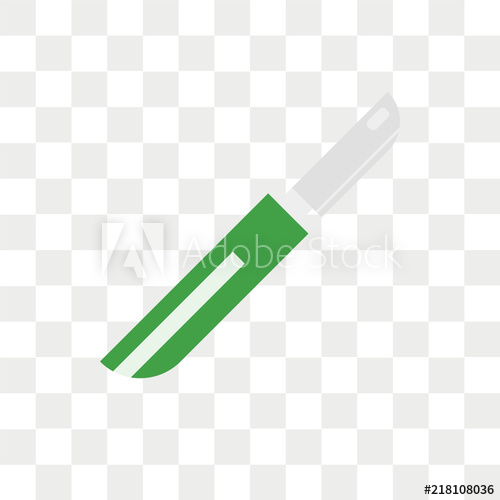 500x500 Scalpel Vector Icon Isolated On Transparent Background, Scalpel