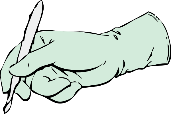 600x402 Gloved Hand With Scalpel Clip Art