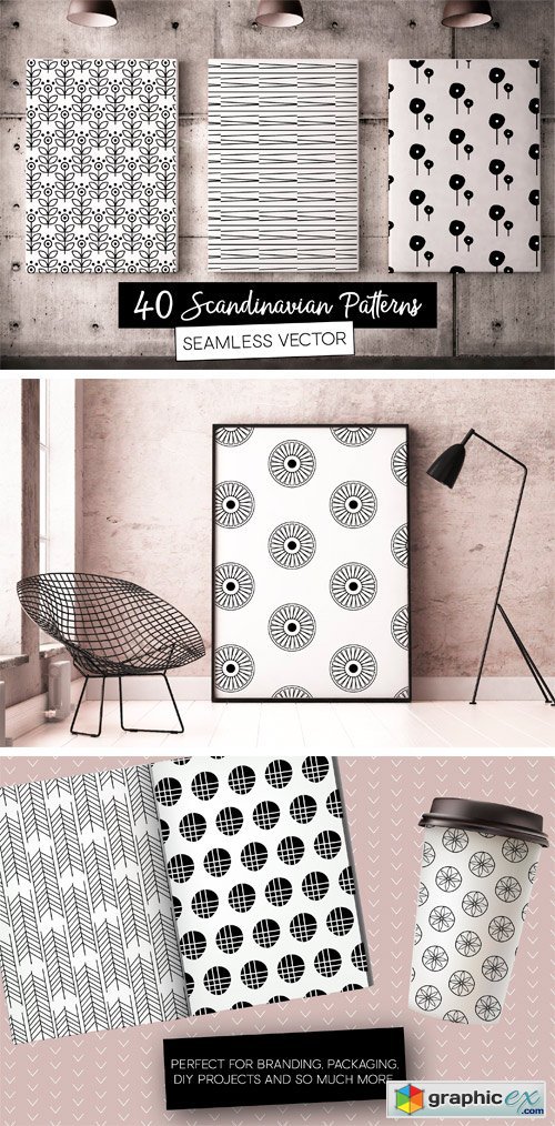 500x1014 Scandinavian Pattern Bundle Free Download Vector Stock Image